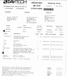 kitimat invoice