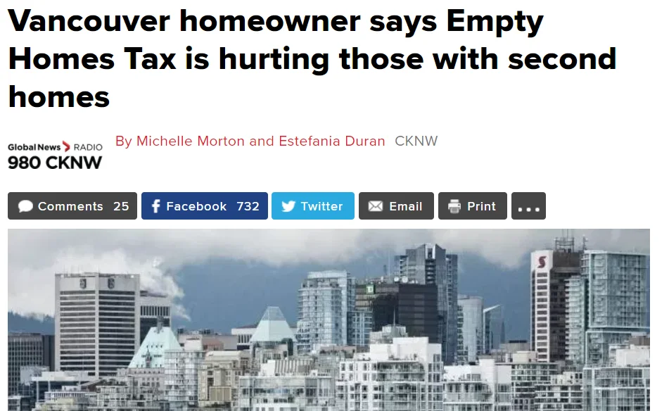 Kyla Lee interviewed by Global News on Empty Homes Tax