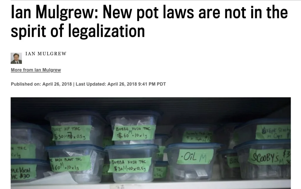 Kyla Lee in Vancouver Sun: New pot laws are not in the spirit of legalization