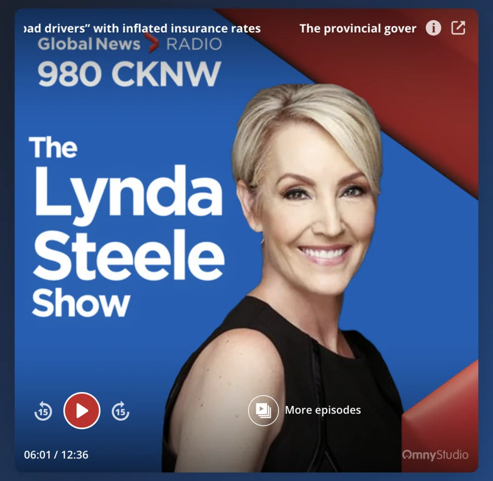 Kyla Lee on the Lynda Steele Show: The provincial government is cracking down on “bad drivers” with inflated insurance rates