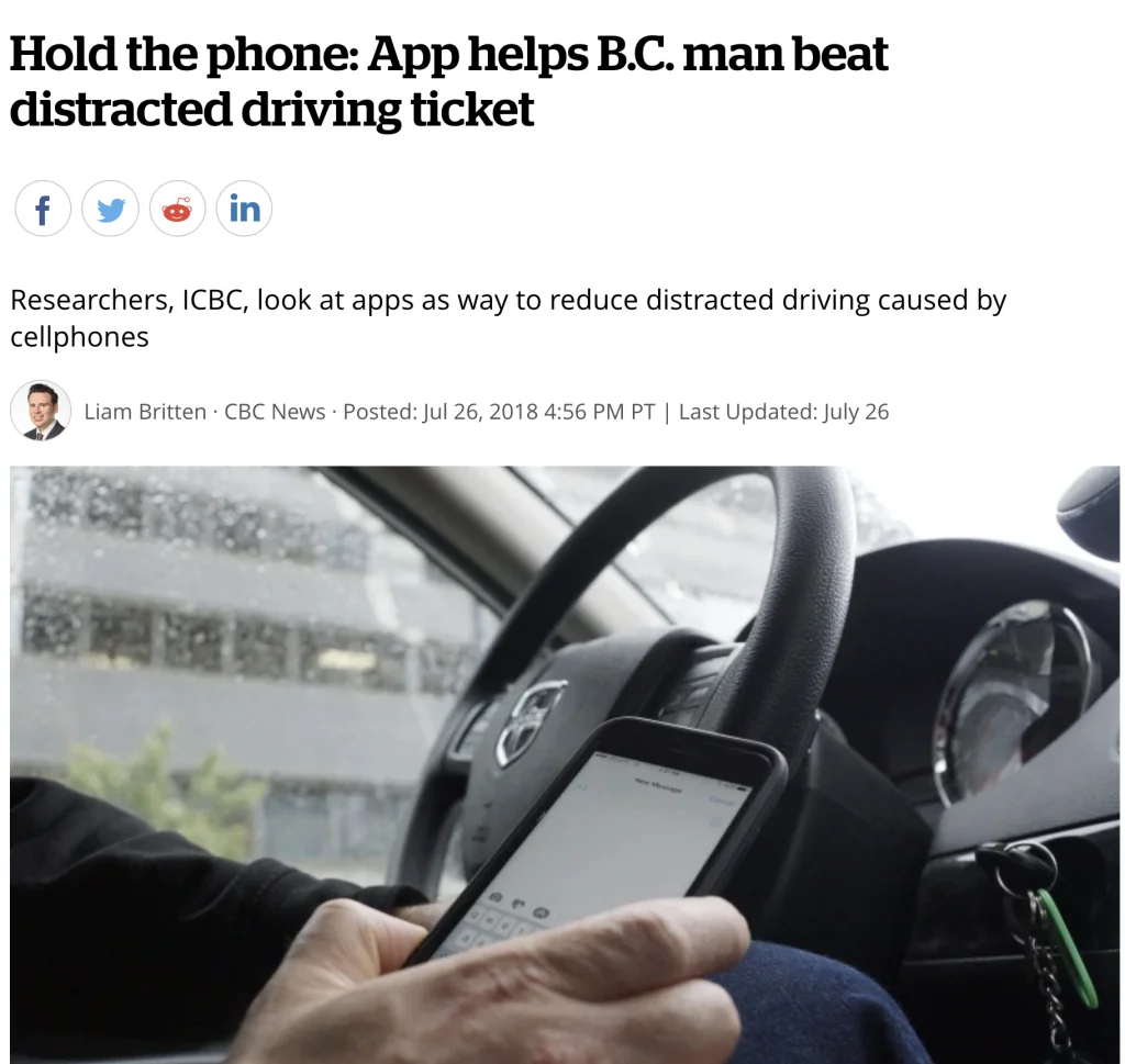 Paul Doroshenko on CBC: App helps B.C. man beat distracted driving ticket Paul Doroshenko on CBC: App helps B.C. man beat distracted driving ticket
