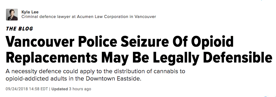 Vancouver Police Seizure Of Opioid Replacements May Be Legally Defensible Vancouver Police Seizure Of Opioid Replacements May Be Legally Defensible