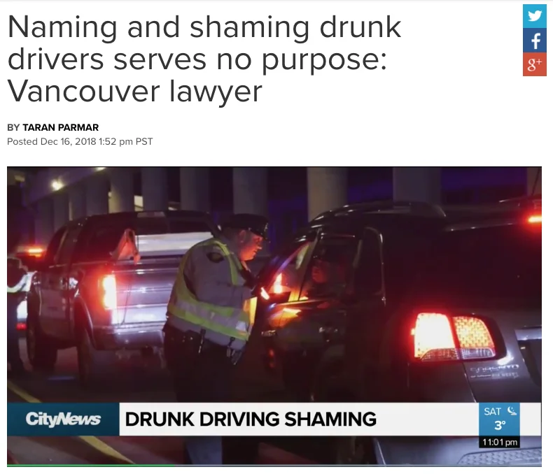 Paul Doroshenko on NEWS 1130 regarding Naming and Shaming Drunk Drivers
