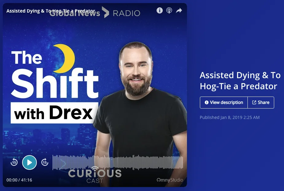 Kyla Lee on The Shift with Drex regarding Assisted Dying