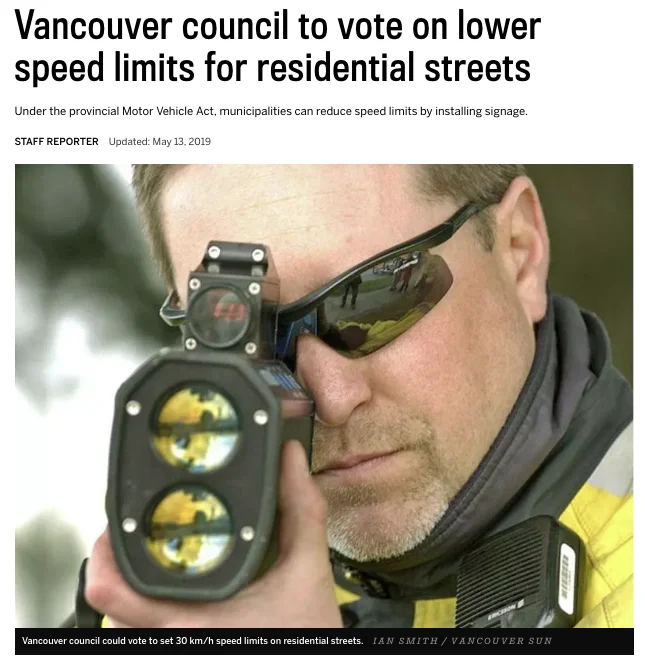 Vancouver Council to Vote on Lower Speed Limits Vancouver Council to Vote on Lower Speed Limits