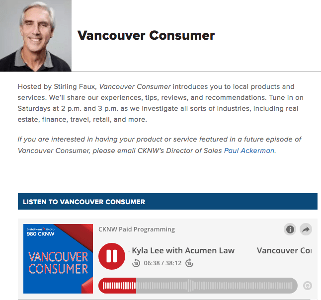 Kyla Lee on Vancouver Consumer