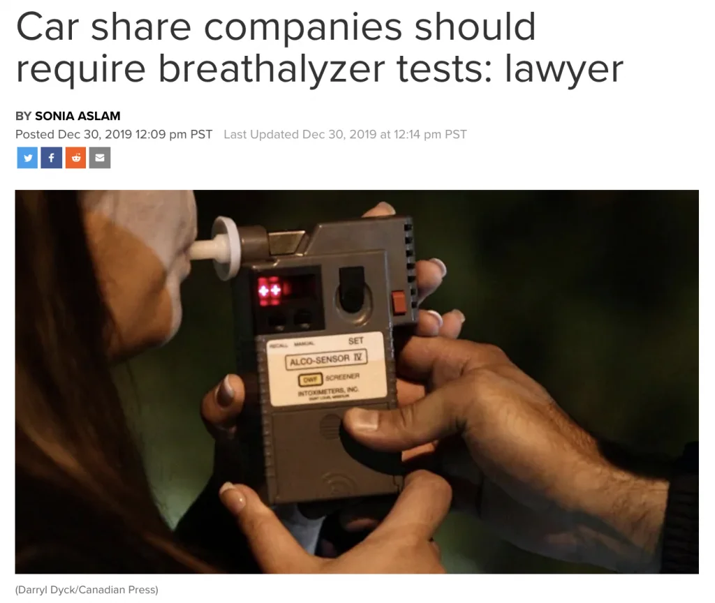 Kyla Lee on News 1130: Car share companies should require breathalyzer tests