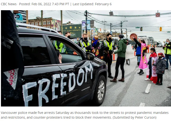 Kyla Lee in CBC News: Vancouver police defend actions at Saturday’s protests amid criticism they took sides