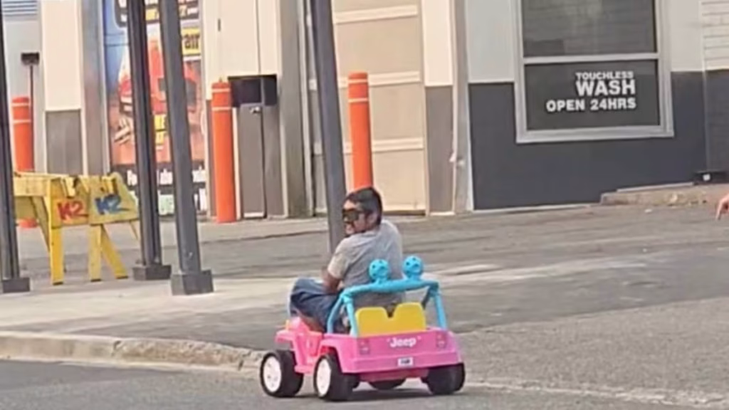 CBC News – Man arrested after driving child-size pink Barbie Jeep through Prince George, B.C.
